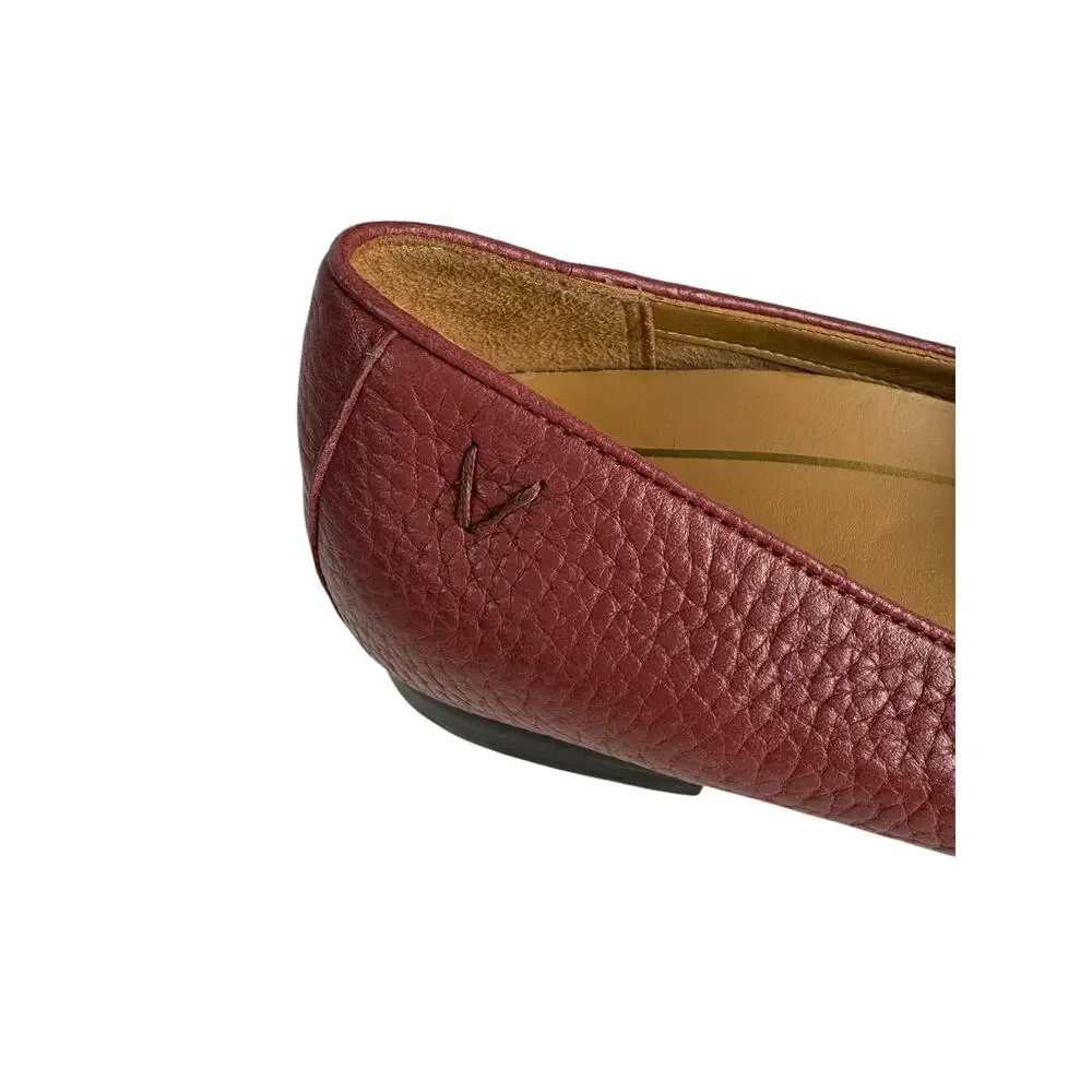 Vionic Willa Womens‎ Sz 5 Slip-on Maroon Pebble Leather Shoe NWOB